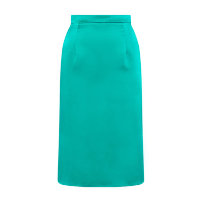 Green silk slip skirt