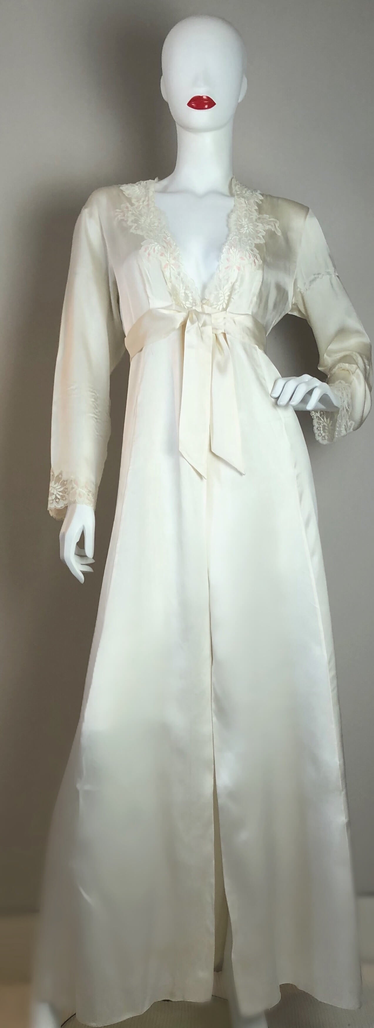 Ivory silk dressing gown