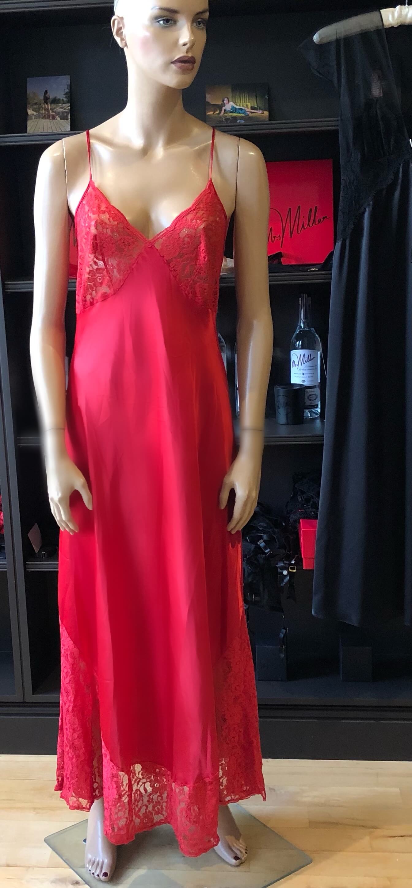 Red dress with lace detail