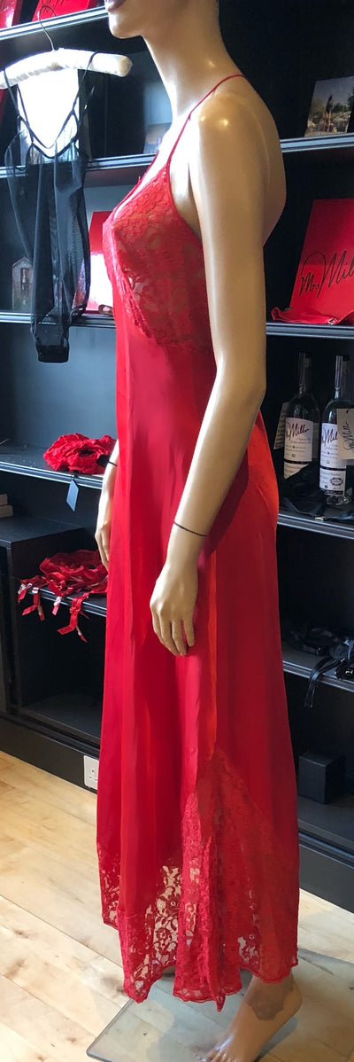 Red dress with lace detail