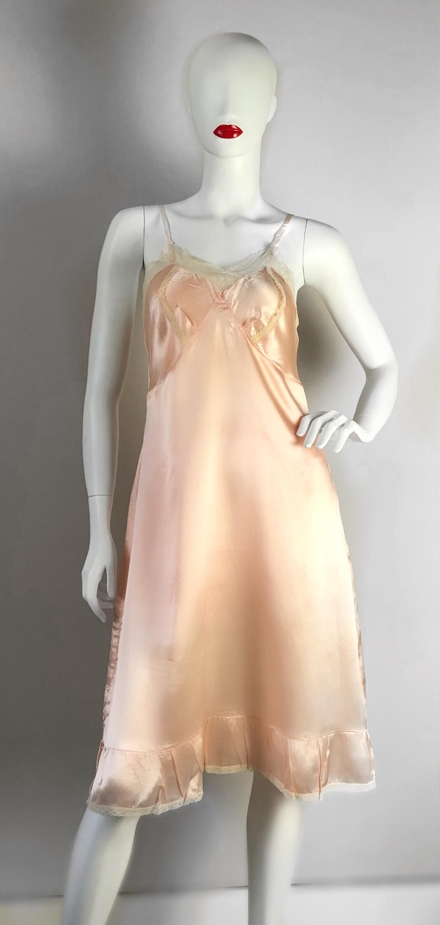 Apricot slip dress with cami shorts