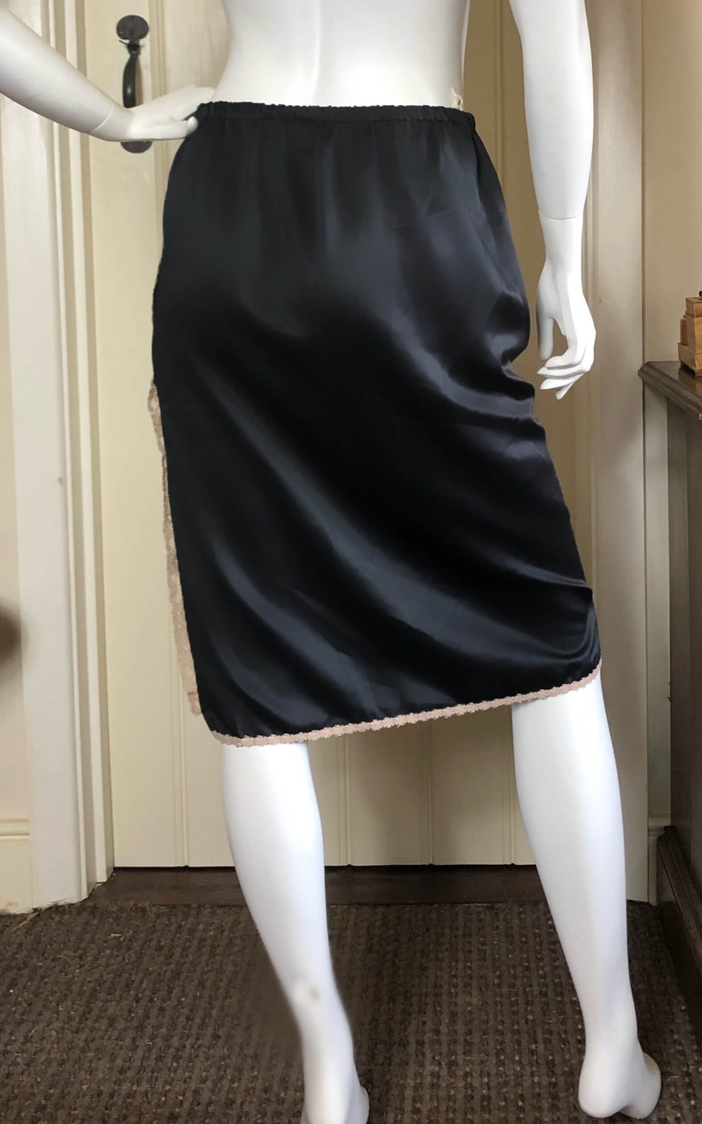 Black silk wraparound skirt
