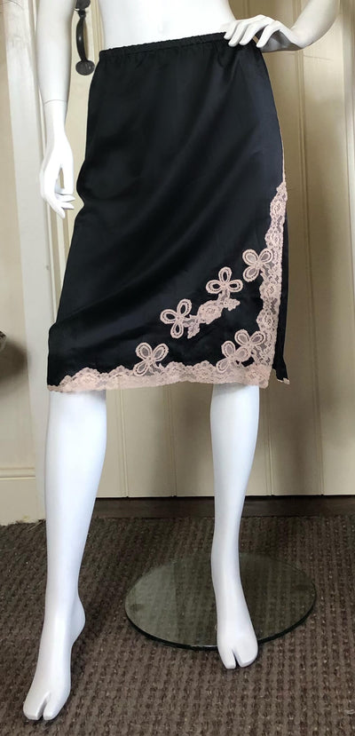 Black silk wraparound skirt