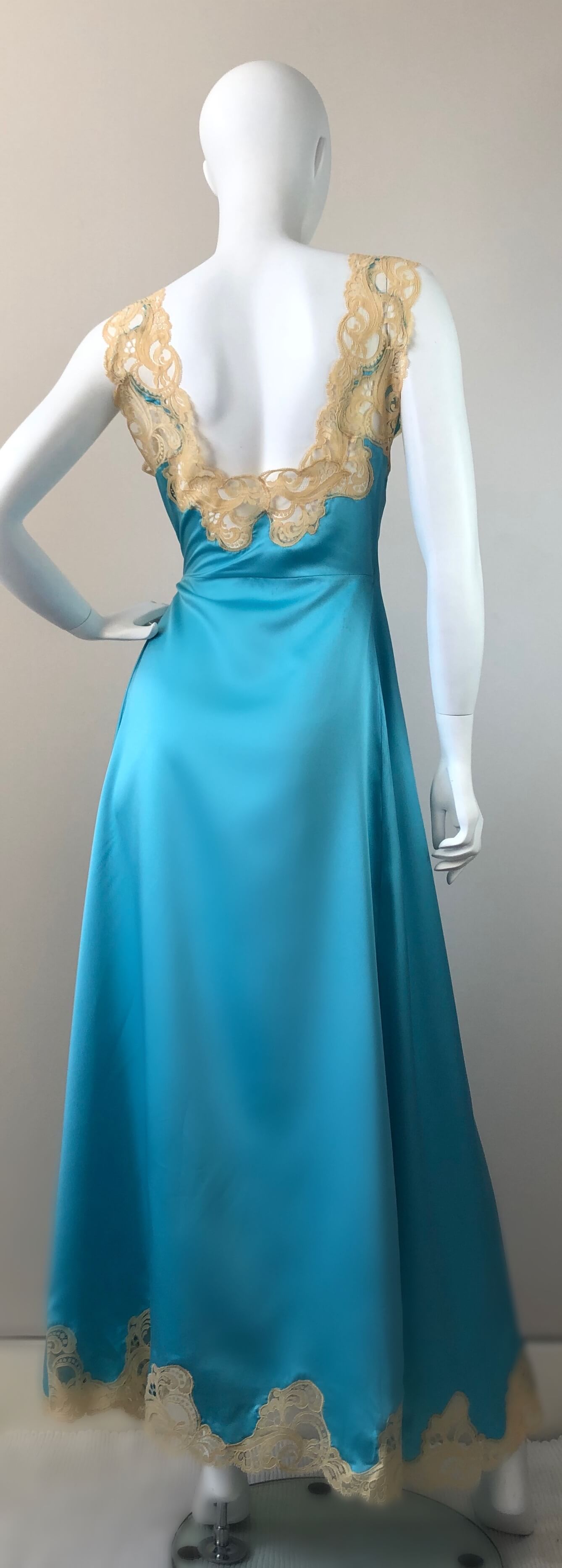 Blue satin dress