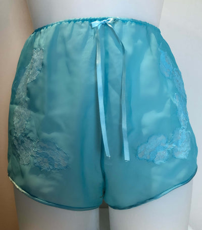 Bright blue Janet Reger lingerie set with skirt