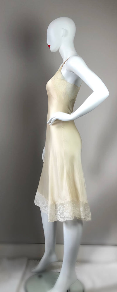 Cream silk 1930's dress
