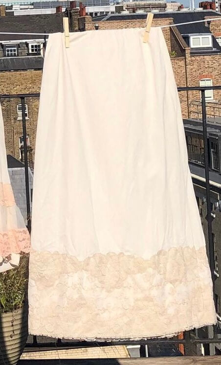 Ivory skirt with lace detail