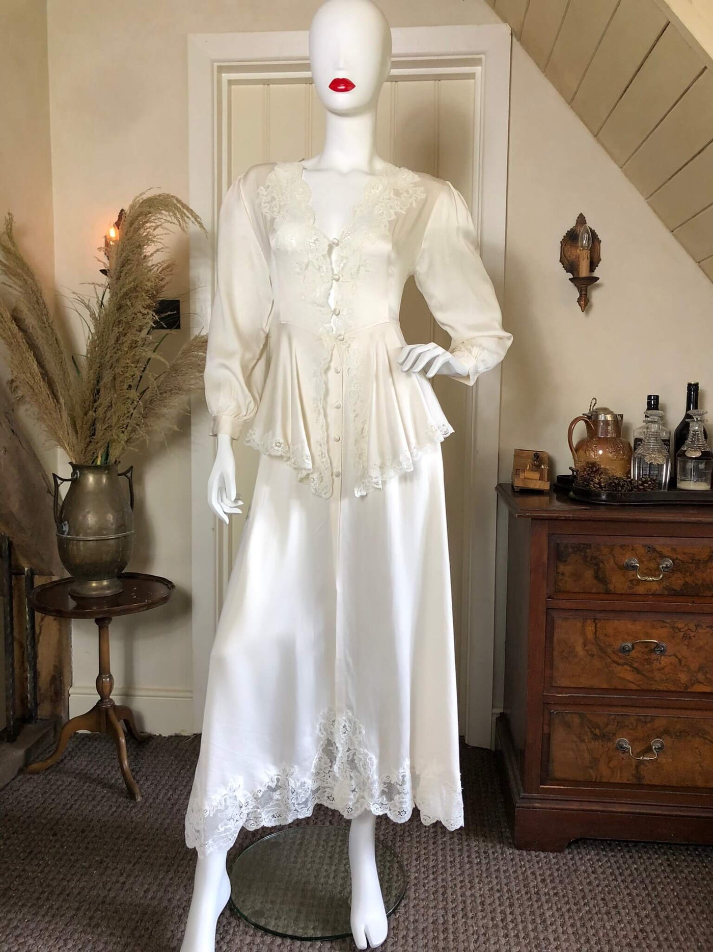 Ivory silk Janet Reger dress