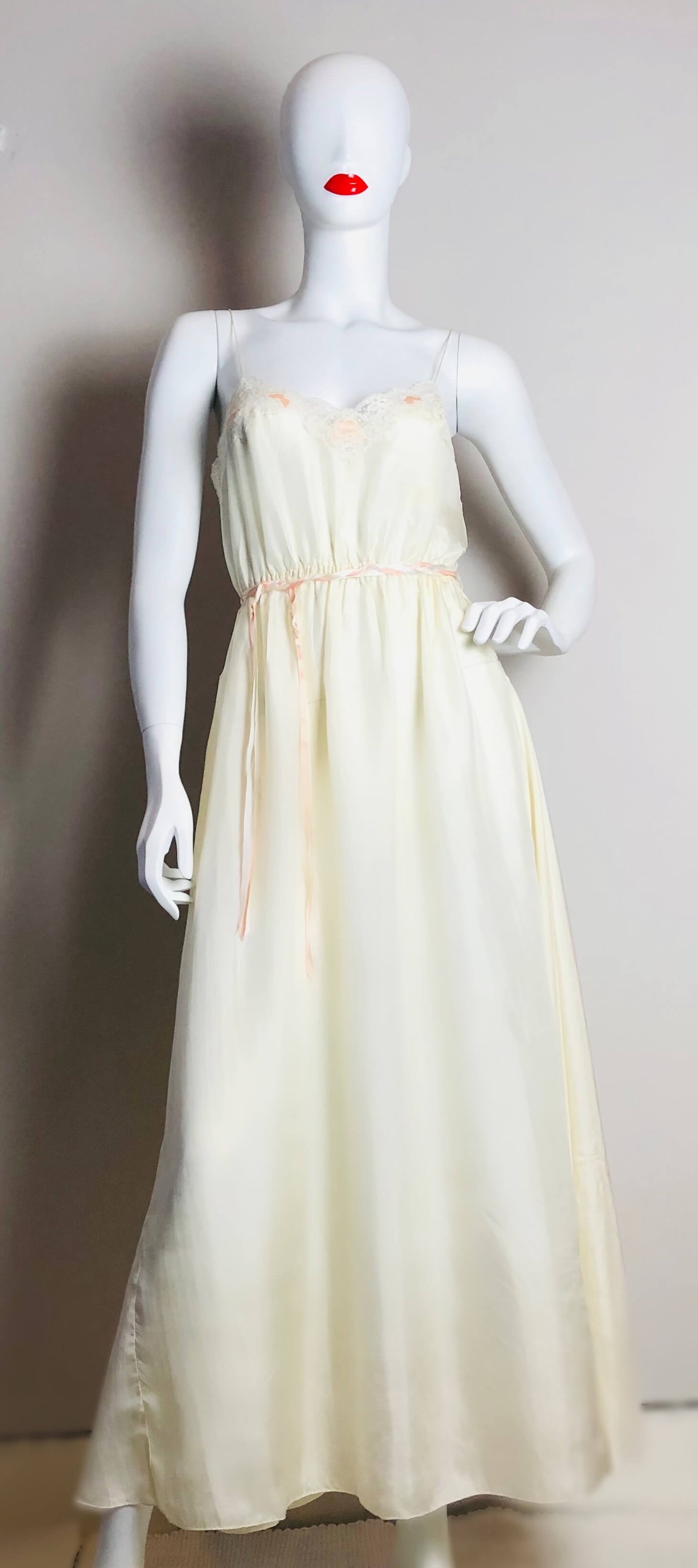 Ivory slip dress and gown