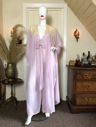 Lilac chiffon crepe gown