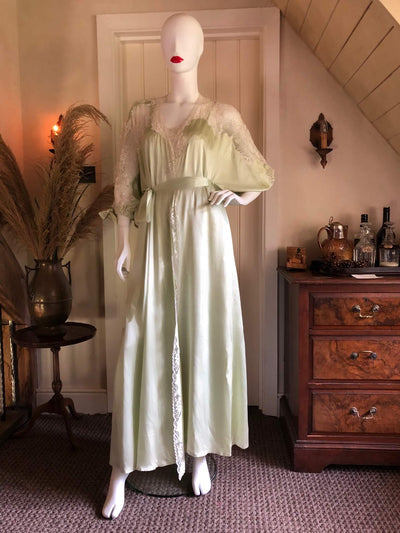 Mint green Janet Reger dress with gown