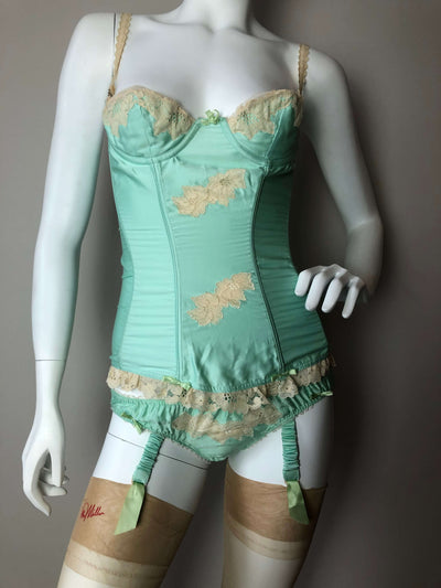 Mint Green Janet Reger Basque with panty