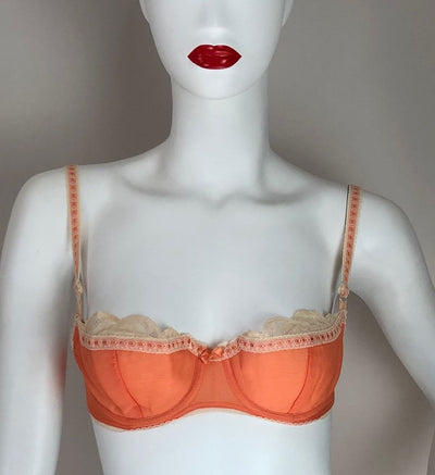Orange chiffon Janet Reger dress with bra