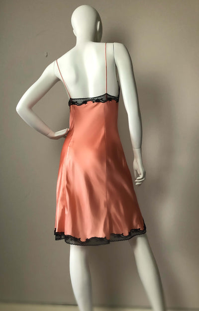 Peach silk Janet Reger slip dress
