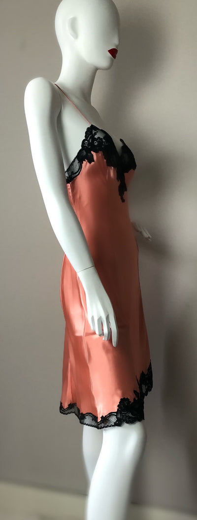 Peach silk Janet Reger slip dress