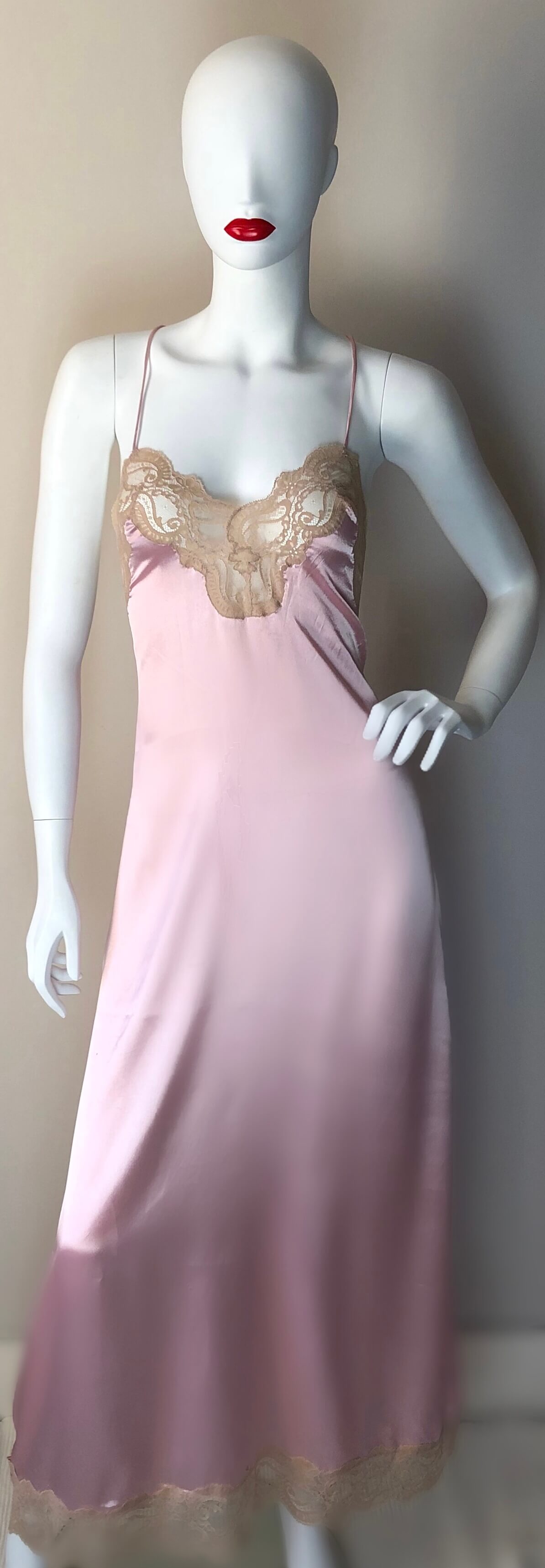 Pink Janet Reger satin dress