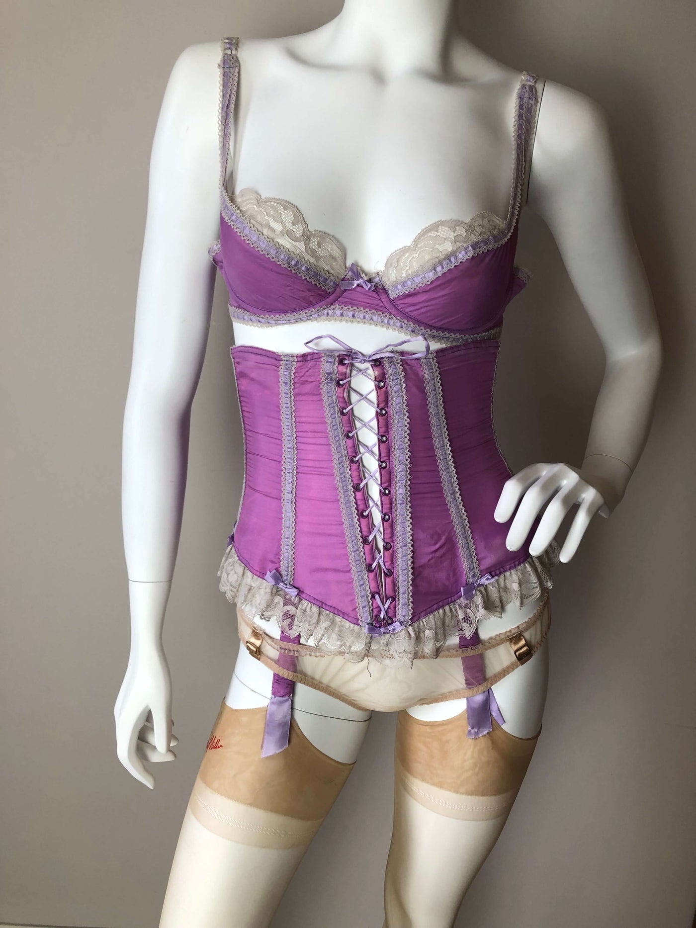 Purple corset and bra
