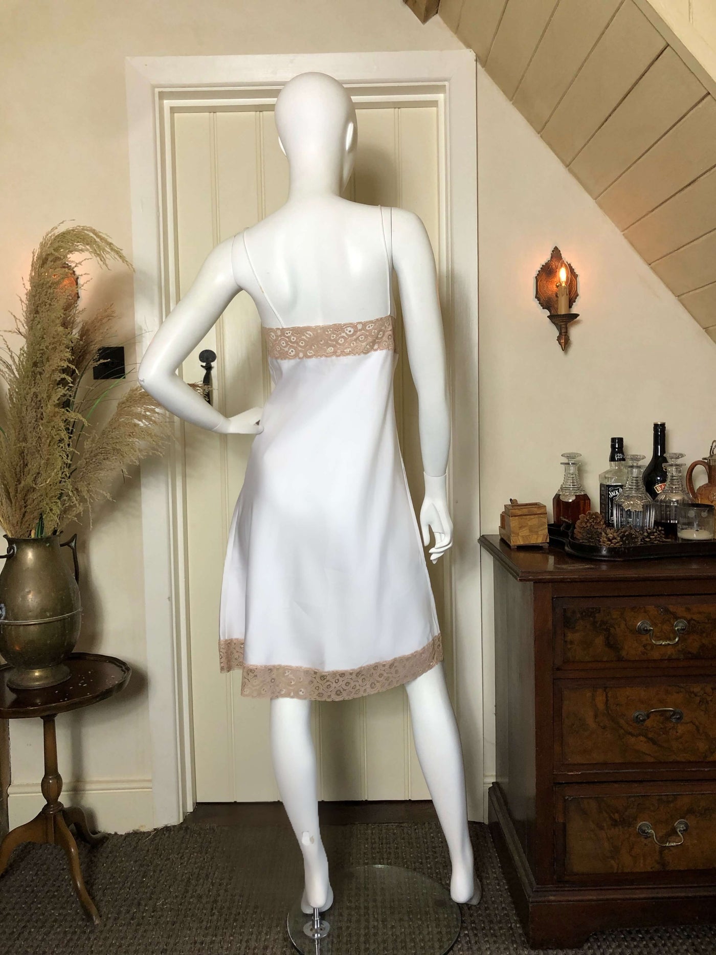 White silk Janet Reger slip dress